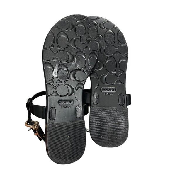 Coach Pier Black Jelly Sandals With Twist Lock Accent & Branded Hang Tag Size 5 - Picture 6 of 8